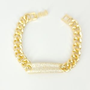 NEW Pave CZ Chunky Curb Chain Bracelet NWT
